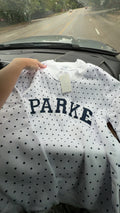 White pokadot mockneck