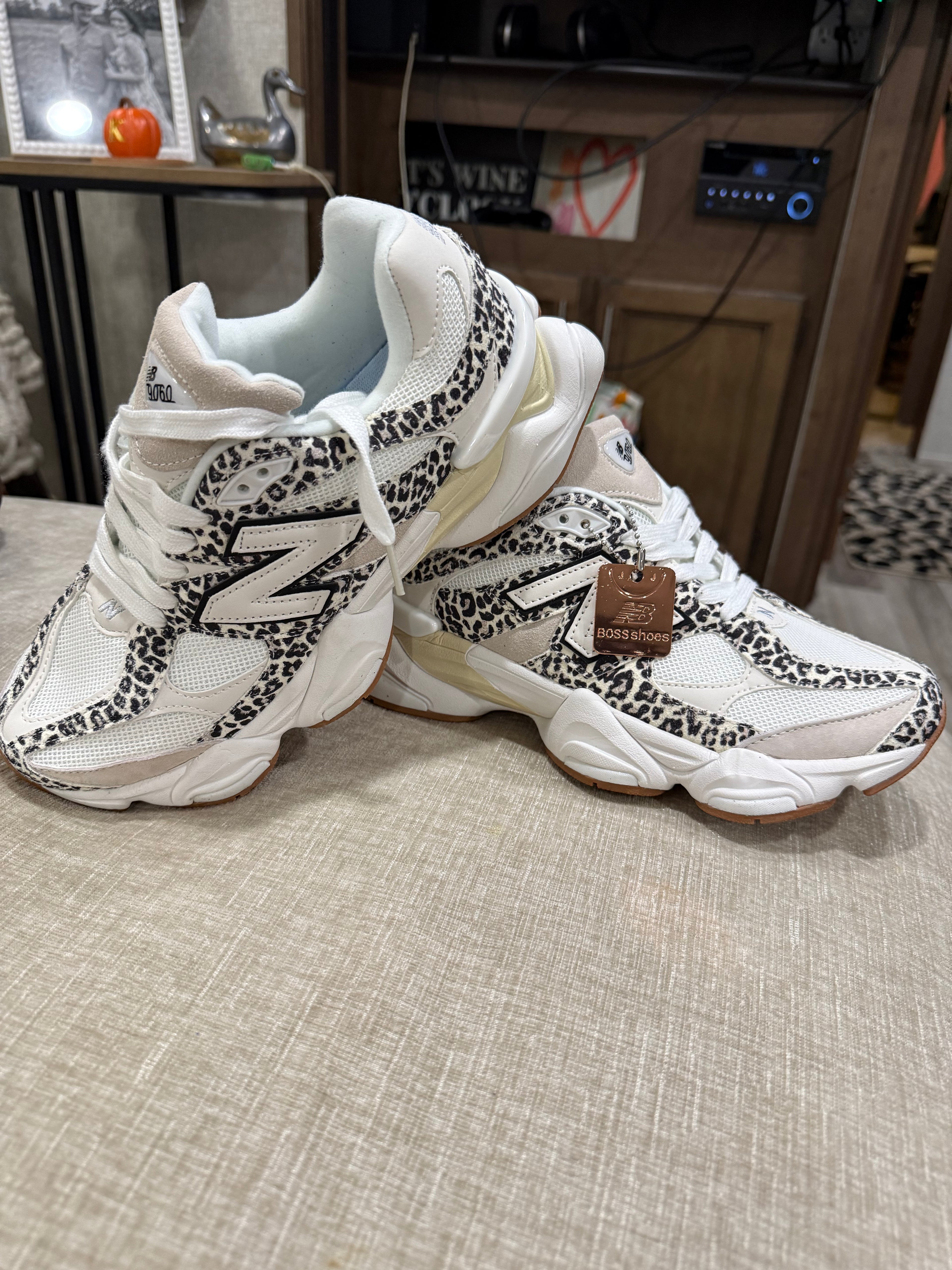 White cheetah new balance