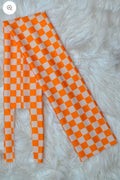 Orange & Cream Checkered Horse Tail Bag
