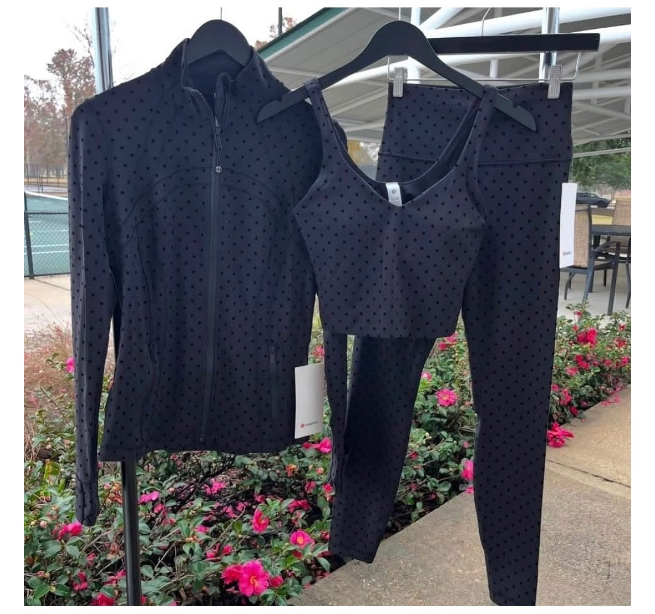 Lululemon Navy Polka Dot 3-Piece Active Set