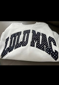 Lulu Mac Navy Polka Dot Crewneck Sweatshirt - White