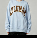 Lulu Mac Leopard Print Crewneck Sweatshirt - Baby Blue